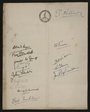 Autograph sheet - Trans-Antartic Expedition (1955-1958)