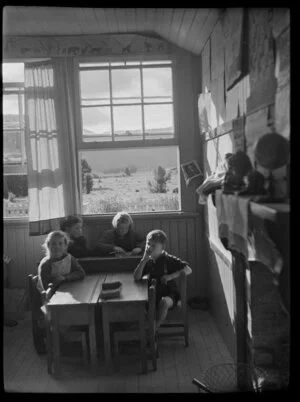 School children in classroom, Fox Glacier, West Coast Region