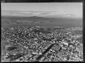 Auckland City, showing Devonport and Rangitoto Island in the distance