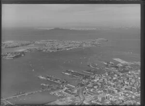 Auckland City and Harbour, showing Devonport and Rangitoto Island