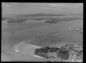 Westhaven and Saint Marys Bay, looking out towards Devonport and Rangitoto Island, Auckland