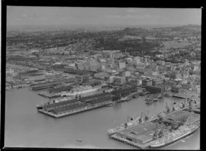 Waterfront scene, including commercial area, Auckland