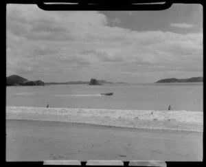 Paihia, Northland, showing bathers and boats