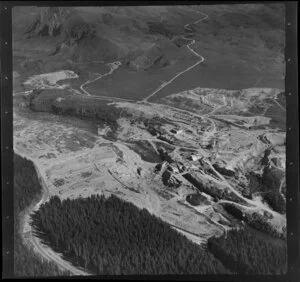 Whakamaru Hydro Power Station, Waikato River, including pine forest