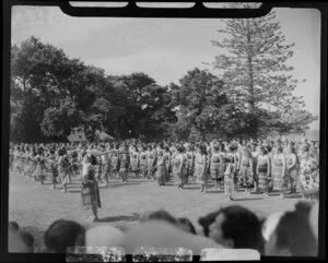 Maori performance for Queen Elizabeth, Waitangi Treaty grounds, Bay of Islands
