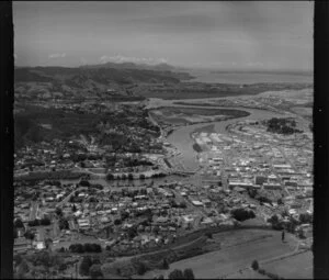 Whangarei, Northland Region, including Hatea River, city centre, residential area, and with harbour in the background