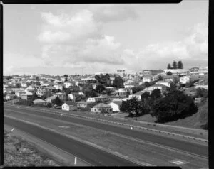 Overlooking [Northwestern Motorway?], includes Kingsland, Auckland