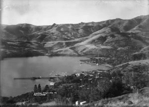 Overlooking Akaroa, harbour and surrounding hills - Photograph taken by Jessie Buckland