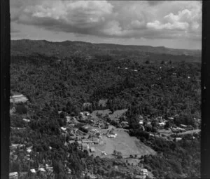 Titirangi, Woodlands Park School in the foreground, Waitakere, Auckland