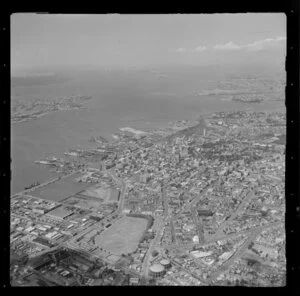Auckland City, including Auckland wharves in the background