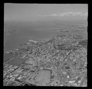 Auckland City, including Auckland wharves in the background