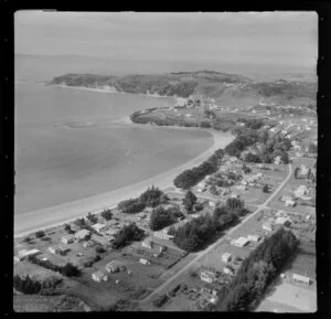 Manly, Whangaparaoa Peninsula, Auckland Region, showing houses and beach