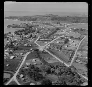 Manly, Whangaparaoa Peninsula, Auckland Region, showing houses and streets