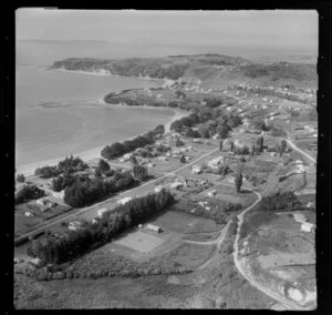 Manly, Whangaparaoa Peninsula, Auckland Region, showing houses and beach