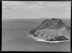 Mount Maunganui, with Mayor Island on horizon, Tauranga, Bay of Plenty Region