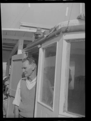 Skipper Edmund Lane of the launch Owaka, Bay of Islands