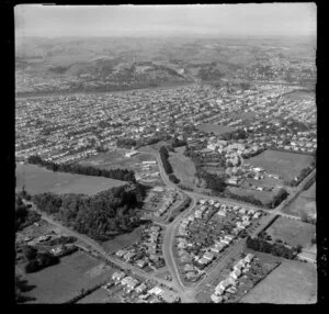 Wanganui, showing Parsons street, Victoria Park and Fergusson Street, with the Wanganui River and residential housing beyond