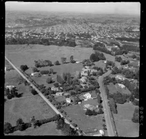 Wanganui, showing Great North Road and Virginia Road with school, views to the city and river beyond