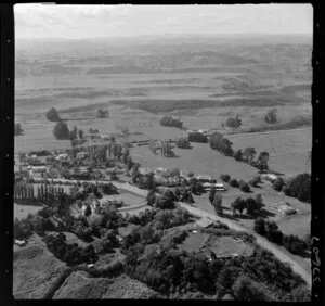 Wanganui, showing Great North Road and Virginia Road, school and residential housing with farmland beyond