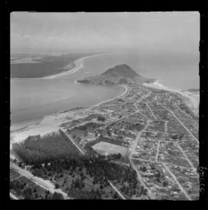 View of Mount Maunganui and surrounding coastline