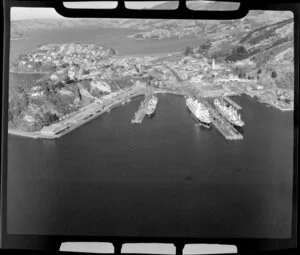 Port Chalmers, Dunedin, showing shipping