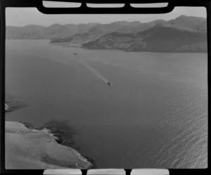 Lyttelton Harbour, Christchurch, showing two boats