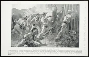 Overend, William Heysman, 1851-1898 :The Naval brigade in New Zealand ... April 1864 ... Gate Pah. [London] The Navy and Army illustrated, June 25th, 1897.