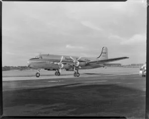 Canadian Pacific Airlines plane 'Empress of Vancouver' at Whenuapai