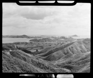 Coromandel town and surrounding area from the Whangapoua road