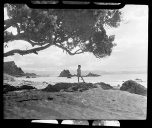 Unidentified boy on Kuaotunu Beach, Coromandel Peninsula