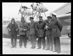 Royal New Zealand Air Force base, Hobsonville, Squadron leader L B Smith with French aviators