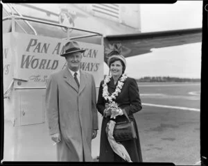 Mr John Robertson and Mrs Valda Robertson, passengers on the Pan American World Airways