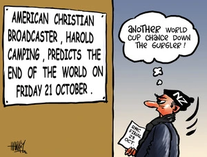 Hawkey, Allan Charles, 1941- :'American Christian broadcaster, Harold Camping, predicts the end of the world on Friday 21 October.' 19 October 2011