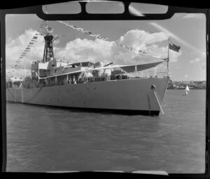 Auckland Regatta, including a Corvette ship and yachts on Auckland Harbour