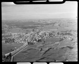 Putaruru, South Waikato District, Waikato Region, including surrounding farmland