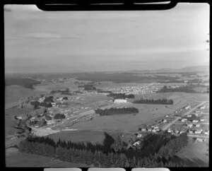 Tokoroa, South Waikato District, Waikato Region, including surrounding farmland and nearby pine forests