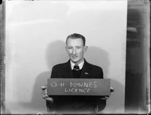 Mr G H Downes, pilot licence photograph