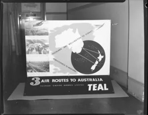 Display for Tasman Empire Airways Limited for three air routes to Australia