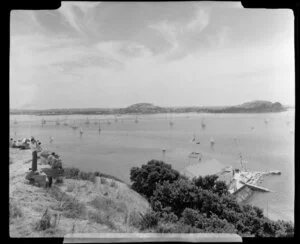 Yachting from Bastion Point, Auckland, showing boats