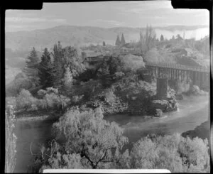 Cromwell, Central Otago in autumn, including river and bridge