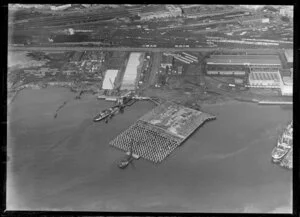 Auckland wharf during construction progress