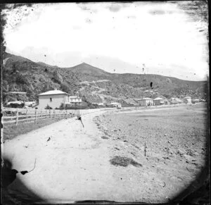 Oriental Bay, Wellington, showing beach and houses