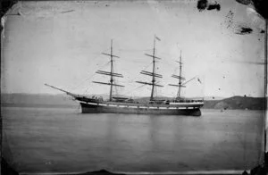 An unidentified sailing ship, Wellington Harbour