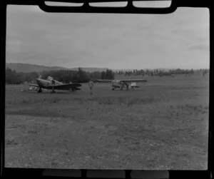 Mount Cook and Southern Lakes aircrafts at Fox Glacier aerodrome, Southland