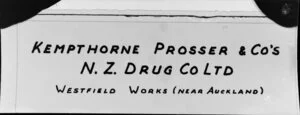 Kempthorne and Prosser Company's New Zealand Drug Company Ltd label