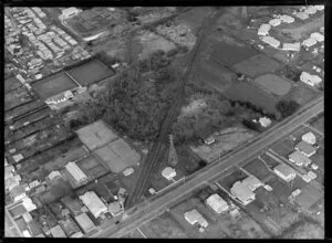 Church Street, Onehunga, Auckland, including railway tracks