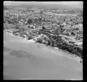 Tauranga, Western Bay of Plenty, showing beach and housing