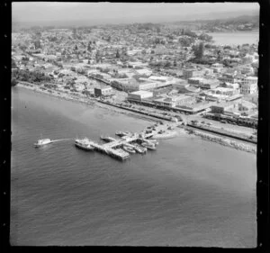 Tauranga, Western Bay of Plenty, showing town and wharf