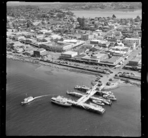 Tauranga, Western Bay of Plenty, showing town and wharf