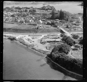 Tauranga, Western Bay of Plenty, showing housing and a logging business